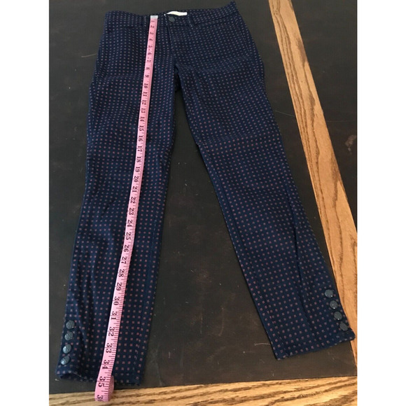 Tory Burch Emmy Tory Navy "Daisy Dots" Printed Ankle Jeans - Size 26 - Picture 7 of 10